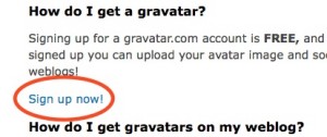 Gravatar: Sign up now