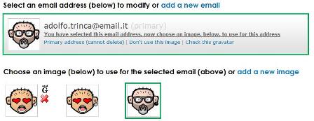 Gravatar: selezionate l'immagine da utilizzare